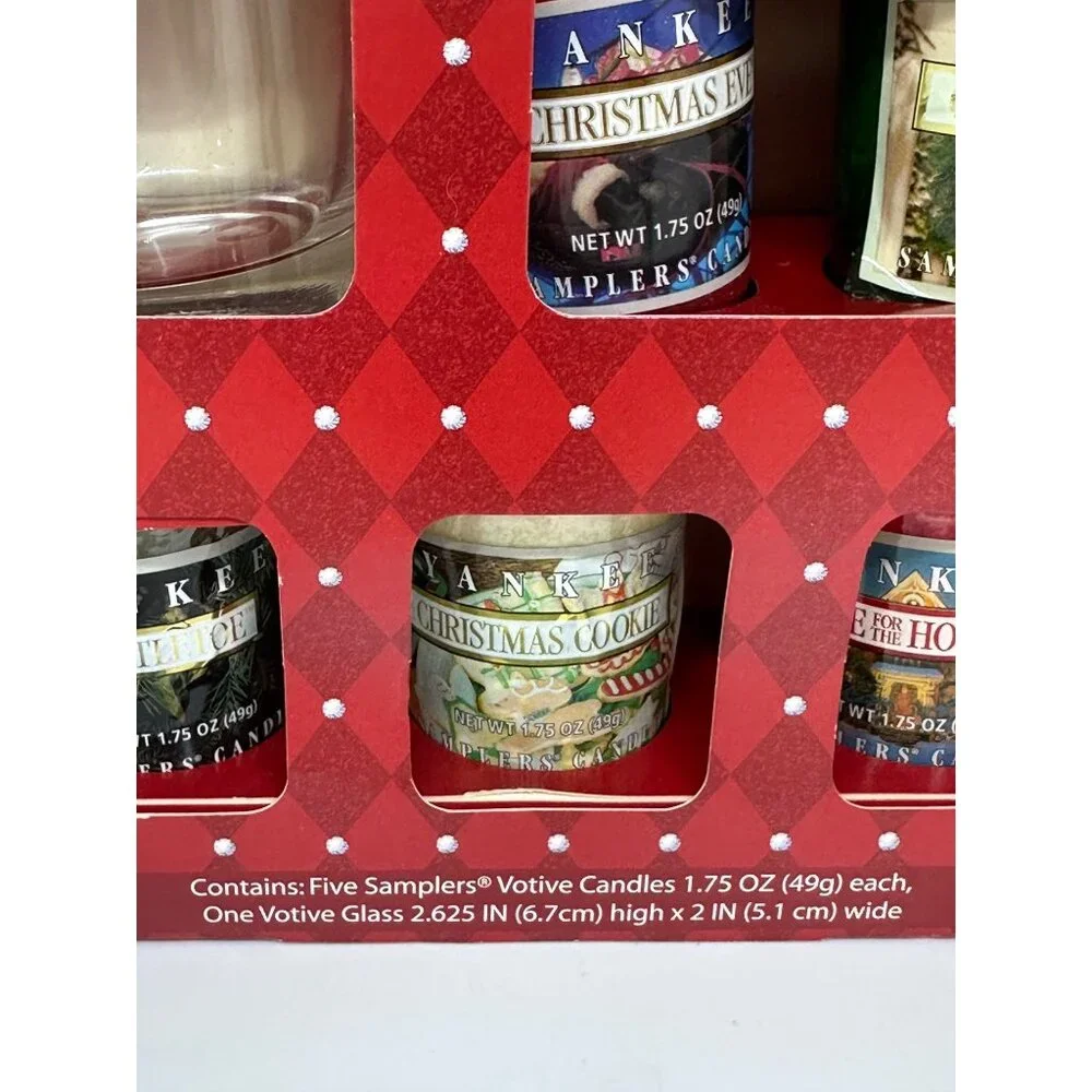 NIB Retired Yankee Candle Holiday Christmas 5 Votive‎ Candle Boxed Gift Set 2006